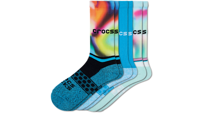 ＜クロックス公式＞ 靴 CROCS SOCKS ADULT CREW SEASONAL DYE 3 PACK メンズ、レディース ホワイト/白 S クロックス ソックス アダルト クルー シーズナル ダイ 3PK