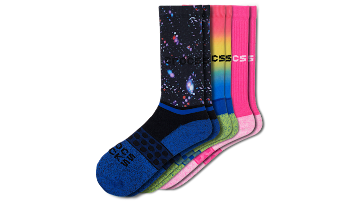 ＜クロックス公式＞ 靴 CROCS SOCKS ADULT CREW SEASONAL OUT OF THIS WORLD 3 PACK メンズ、レディース ブラック/黒 L クロックス ソックス アダルト クルー アウト オブ ディス ワールド ３パック