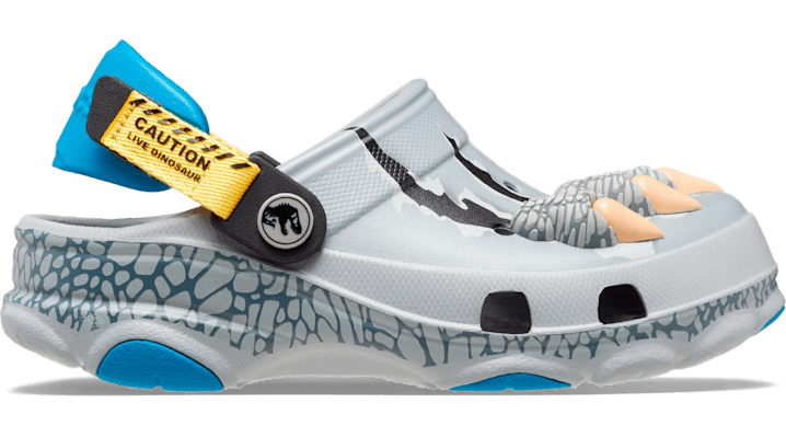 Crocs Classic All Terrain Jurassic World Kids Clog In Light Grey/multi