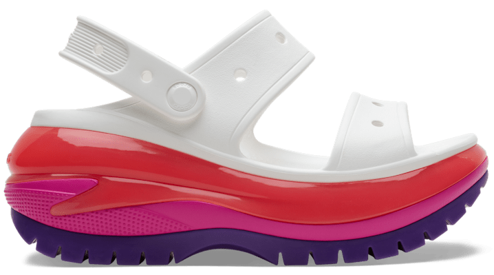 Shop Crocs Mega Crush Sandal In White/multi