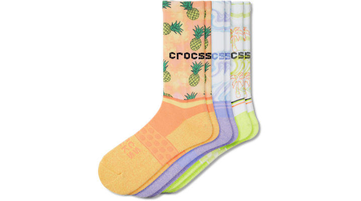 Crocs Socks Adult Crew Retro Resort 3 Pack