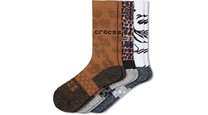 Crocs Socks Adult Crew Animal Remix 3 Pack Schoenen Unisex Black-Multi Animal S