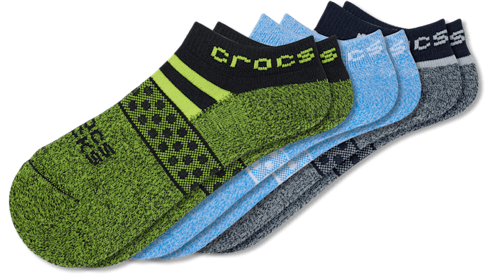 Crocs Socks Kid Low Boy Pool Party 3 Pack In Blue/green