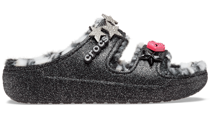 Crocs Classic Cozzzy Disco Sandal In Black/multi