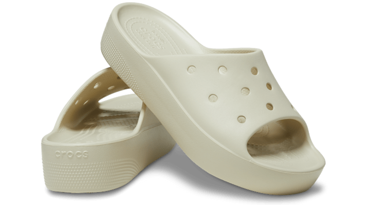 Crocs Classic Platform Slide in Bone - 208180-2Y2