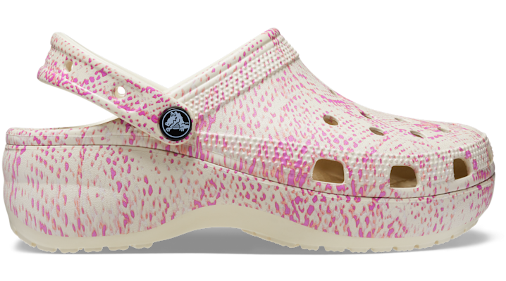 CROCS WOMEN’S CLASSIC PLATFORM SNAKE PRINT CLOG 