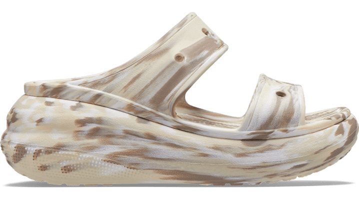 Crocs Crush Marbled Sandal In Bone/multi