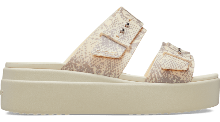 

Brooklyn Snake Print Buckle Low Wedge