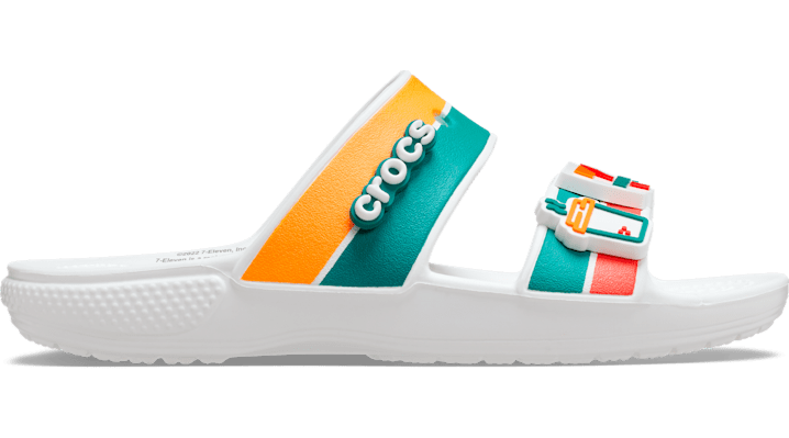 Crocs 7-eleven X Classic 2 Strap Sandal In White | ModeSens display picture 1