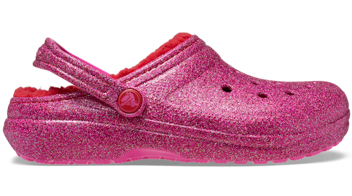 

Kids’ Classic Lined Pink Glitter Clog