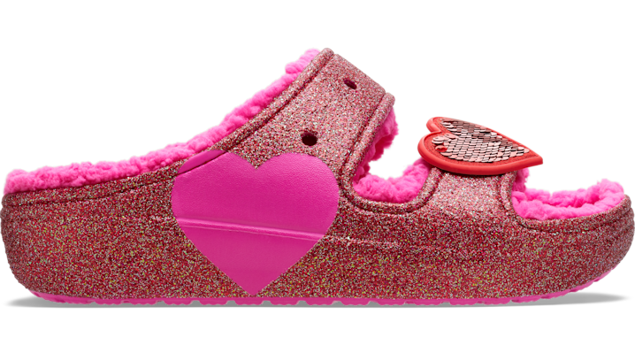 

Classic Cozzzy Pink Glitter Heart Sandal