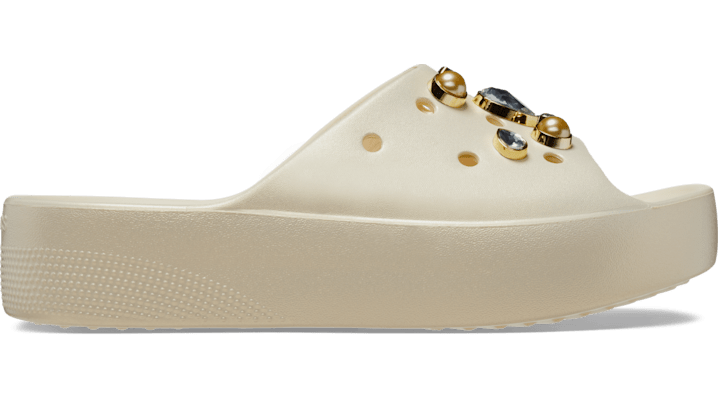 

Classic Platform Crystals & Pearls Slide