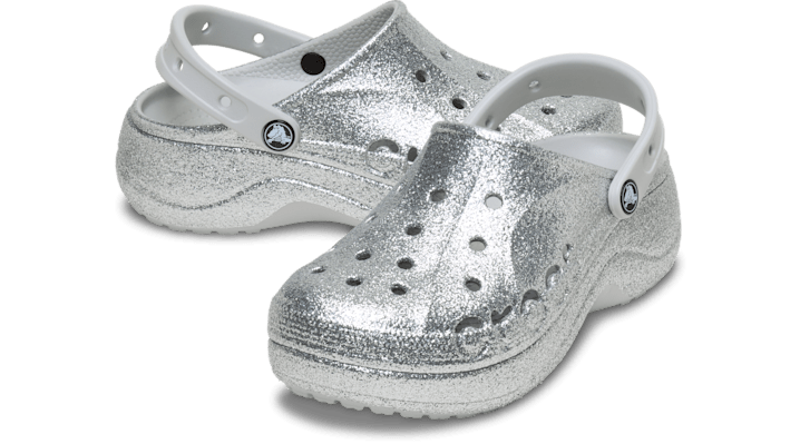 Crocs | Women | Baya Platform Glitter | Clogs | Silver | - 208459-040