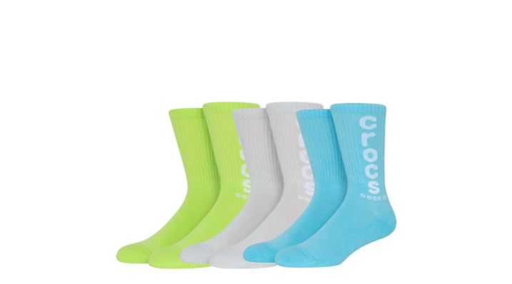 Crocs Socks Logo Crew 3-Pack Schoenen Unisex Limeade-Multi L-XL