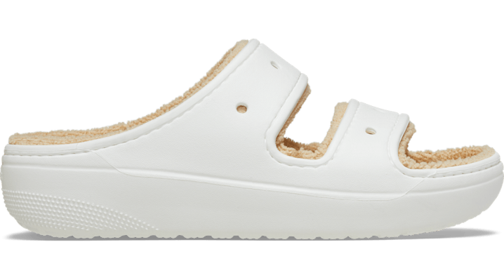 Crocs Classic Cozzzy Towel Sandal In White/shiitake