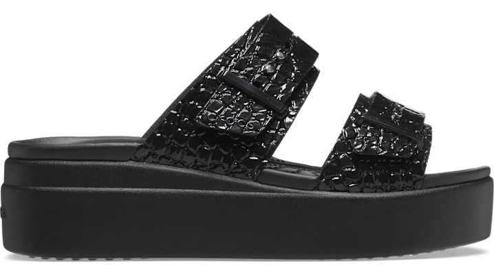 Crocs Brooklyn Croco Shine Buckle In Black