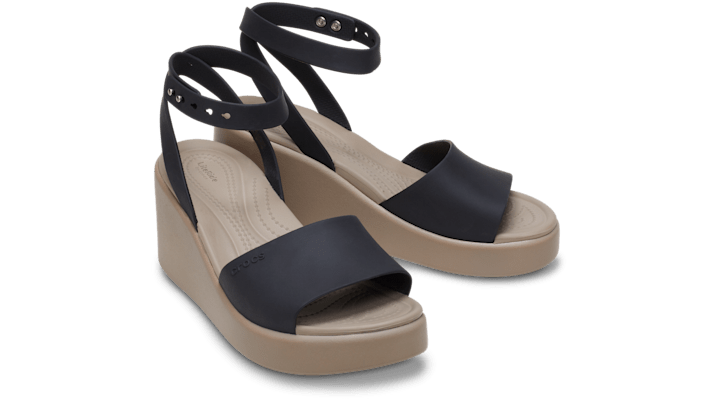 Crocs | Women | Brooklyn Ankle Strap | Sandals | Black / Mushroom | - 209406-07H