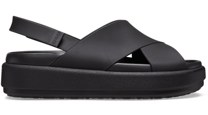 Shop Crocs | Women | Brooklyn Luxe Cross Strap | Sandals | Black / Black | 9 In Black/black