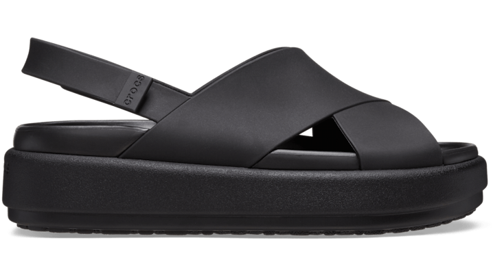 Crocs Brooklyn Luxe Cross Strap Sandales Femmes Black / Black 41