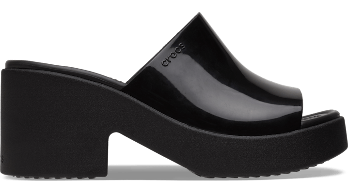 Image of Crocs Brooklyn Slide High Shine Heel; Black, W4