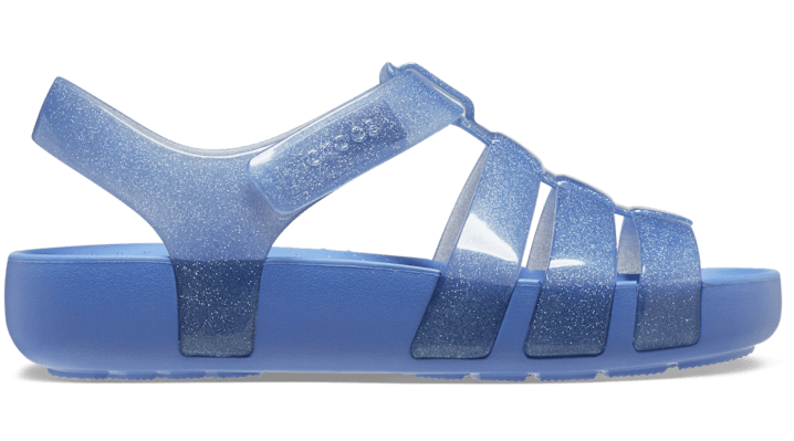 Shop Crocs Kids' Isabella Glitter Sandal In Elemental Blue Glitter