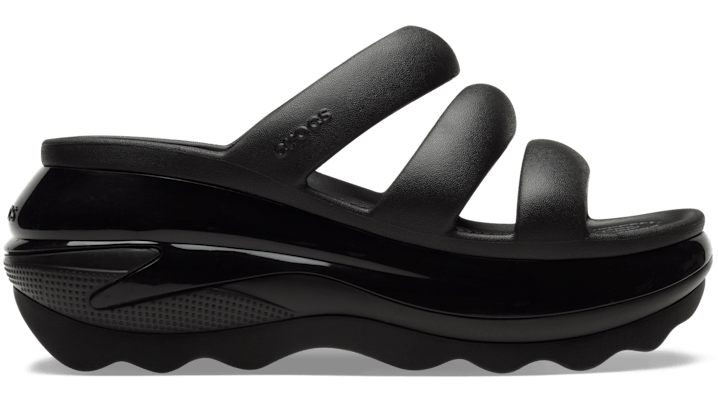 Shop Crocs Mega Crush Triple Strap Slides Unisex Black 36