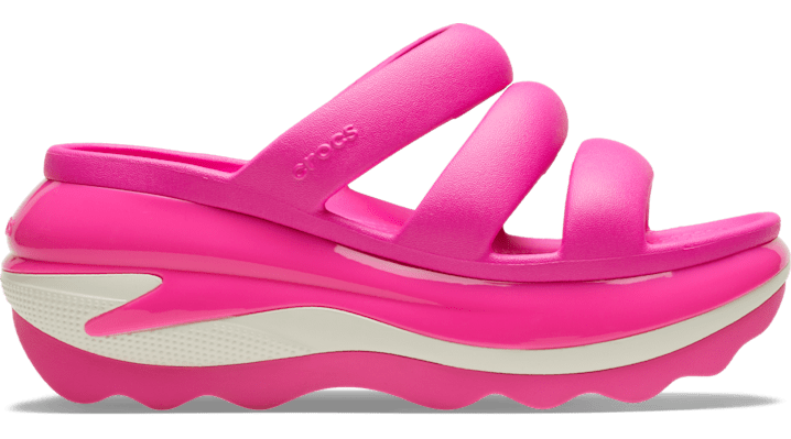 Crocs Mega Crush Triple Strap Slides Unisex Pink Crush 39