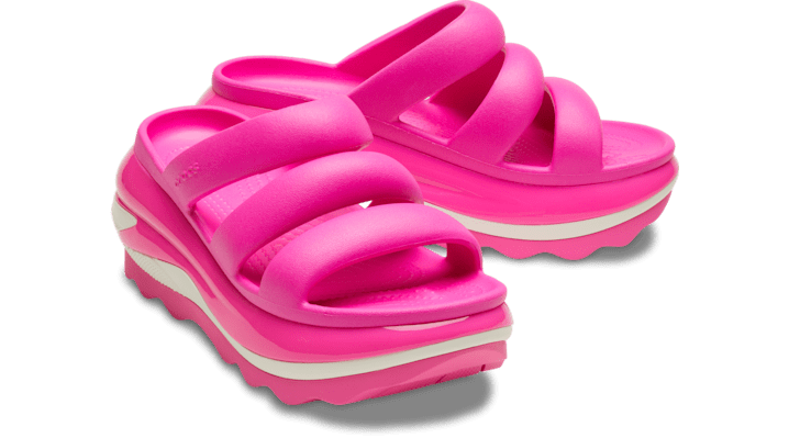 Crocs unisex Mega Crush Triple Strap Slides Pink Crush - 209842-6TW