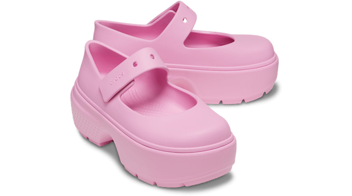 Crocs unisex Stomp Mary Jane Shoes Pink Tweed / Pink Tweed - 209939-6XS