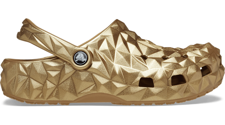 Shop Crocs Classic Metallic Geometric Clog In Gold