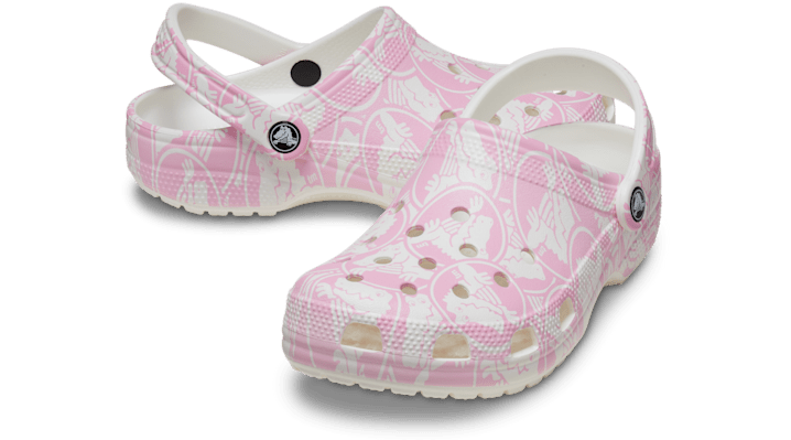 Шлепанцы женские Crocs Classic Heart Print Clog 207679 BLACK WHITE | - 210003-6WY