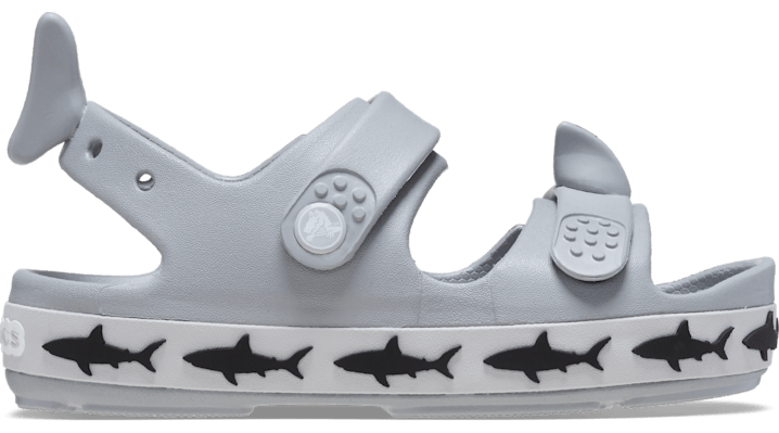 Crocs Kids’ Crocband™ Cruiser Shark Sandal; Light Grey