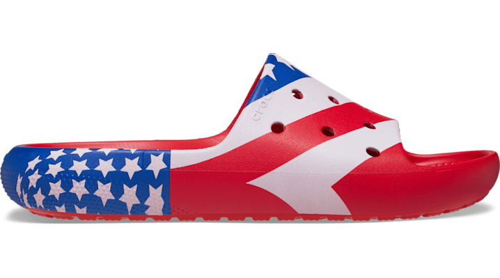 Crocs Classic American Flag Slide 2.0 In Multi