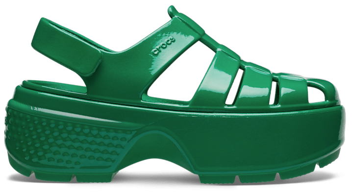 Shop Crocs Stomp Fisherman High Shine Sandal In Green Ivy