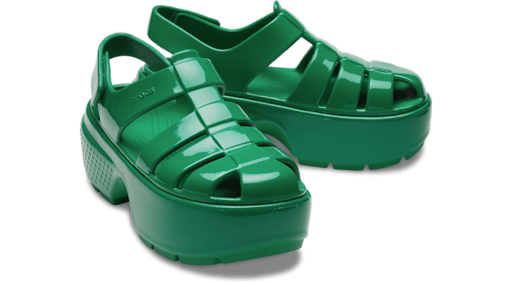 Crocs unisex Stomp Fisherman High Shine Sandals Green Ivy - 210057-3WH