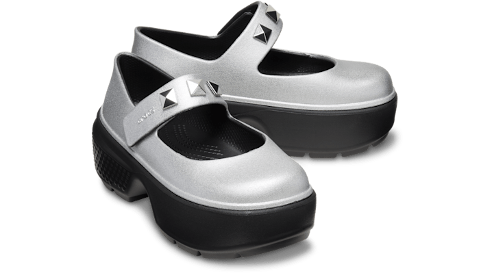 Crocs Stomp Metallic Mary Jane Schoenen Unisex Silver - 210437-040