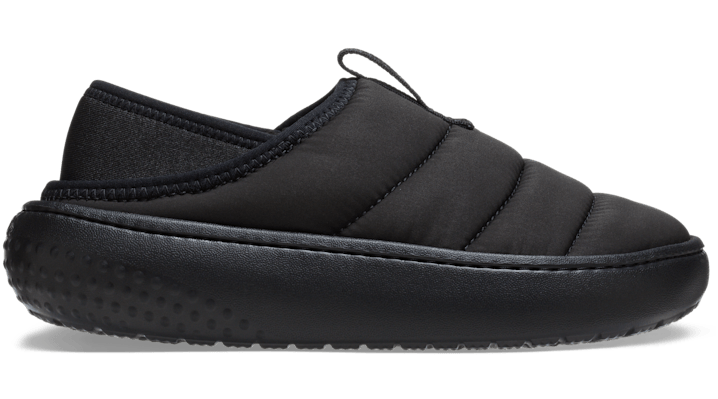 Shop Crocs Kids' Classic Puff Moc In Black/black