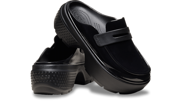 Crocs unisex Stomp High Shine Loafer Clogs Black - 210659-001