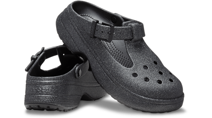 Crocs unisex Classic Mary Jane Glitter Clogs Black - 210737-001