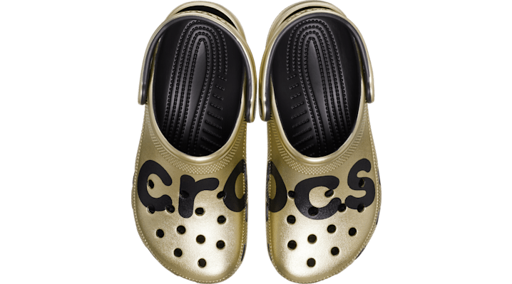 Crocs Classic Metallic Logo Clog; Gold Metallic