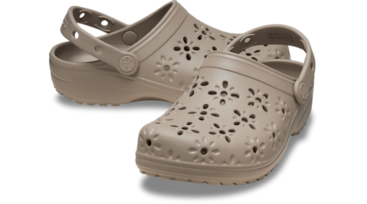 Crocs unisex Classic Floral Cut-Out Clogs Taupe - 210927-214