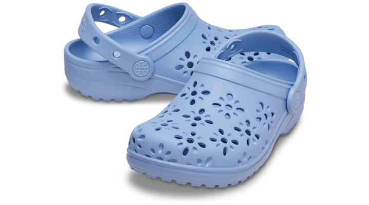 Crocs Classic Floral Cut-Out Klompen Kinder Blue Haze - 210943-453