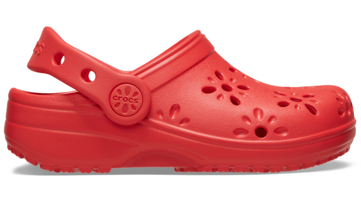 Crocs Toddler Classic Floral Cut-Out Sabots Enfants Cherry Red 19 - Crocs FR Feed New - Modalova