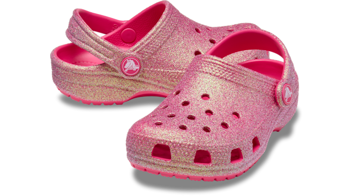 Girls Grade-School Iridescent Glitter Classic Clog Dragon Fruit Sandals 11 Dragon Fruit - 210986-6ZQ