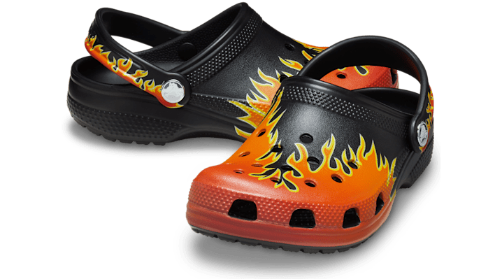 Grade-School Classic Flames Clog BLACK/MULTI