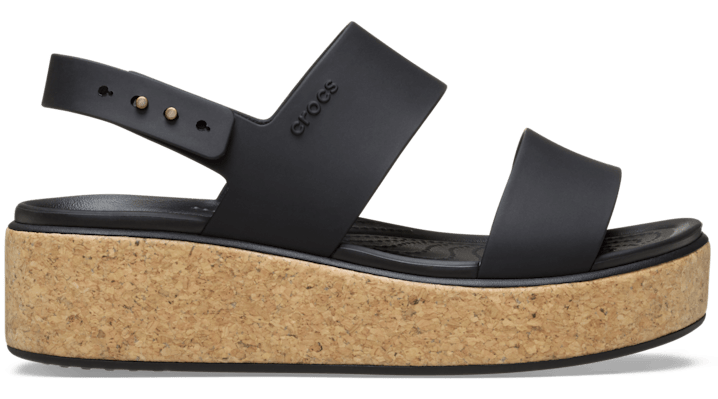 Crocs Women's Brooklyn Cork Low Wedge Sandals from Finish Line - Black