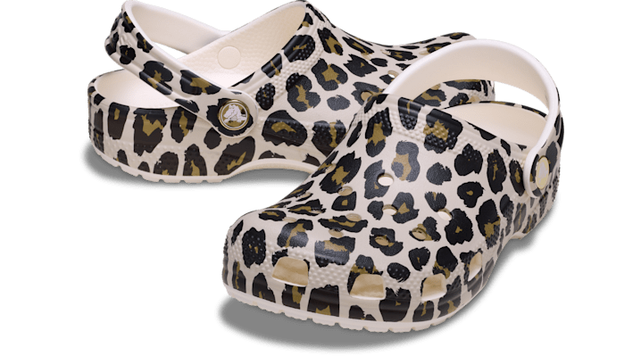 Crocs Classic Leopard Klompen Kinder Chalk - 211225-0WV