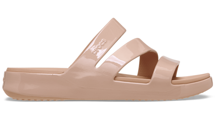 Getaway Patent Strappy Slides s Pink Caramel 34 - Crocs - Modalova
