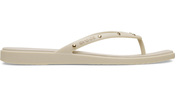 Crocs Miami Studded Flip In Neutral