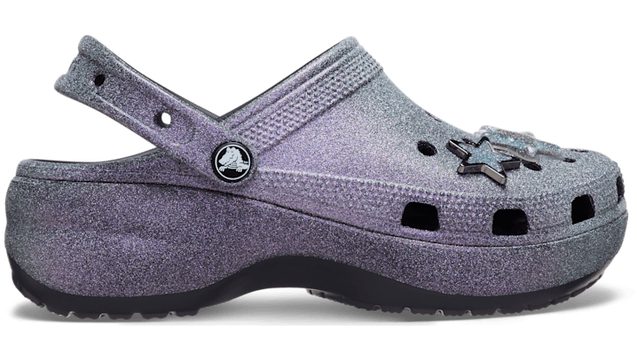 

Classic Platform Iridescent Glitter Embellished Clog